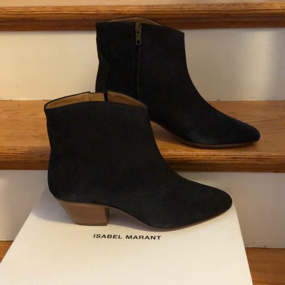 Isabel Marant DACKEN SUEDE BOOTIE/FADED BLACK.